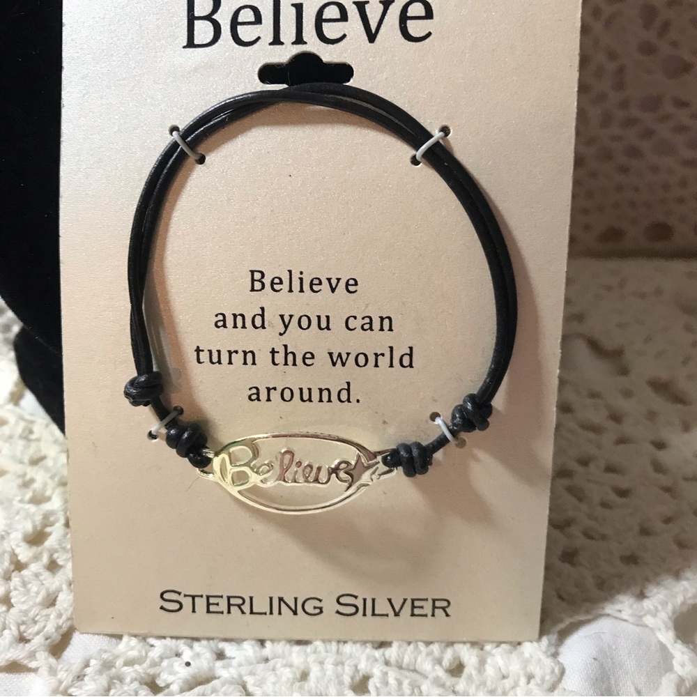 BELIEVE corded bracelet. Adjustable and NEW!